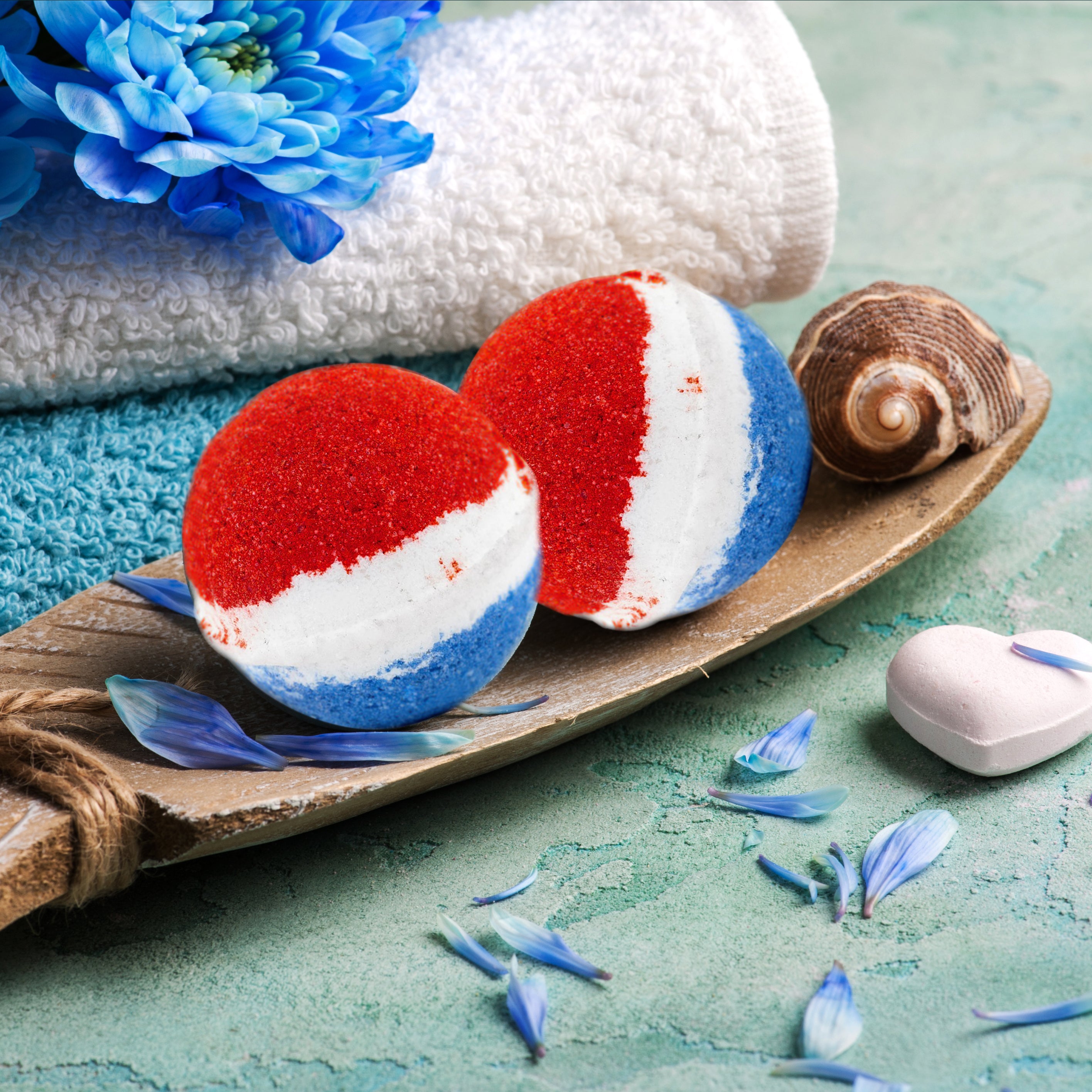 Stripe Bath Bomb with Jewelry Inside, Handmade in California