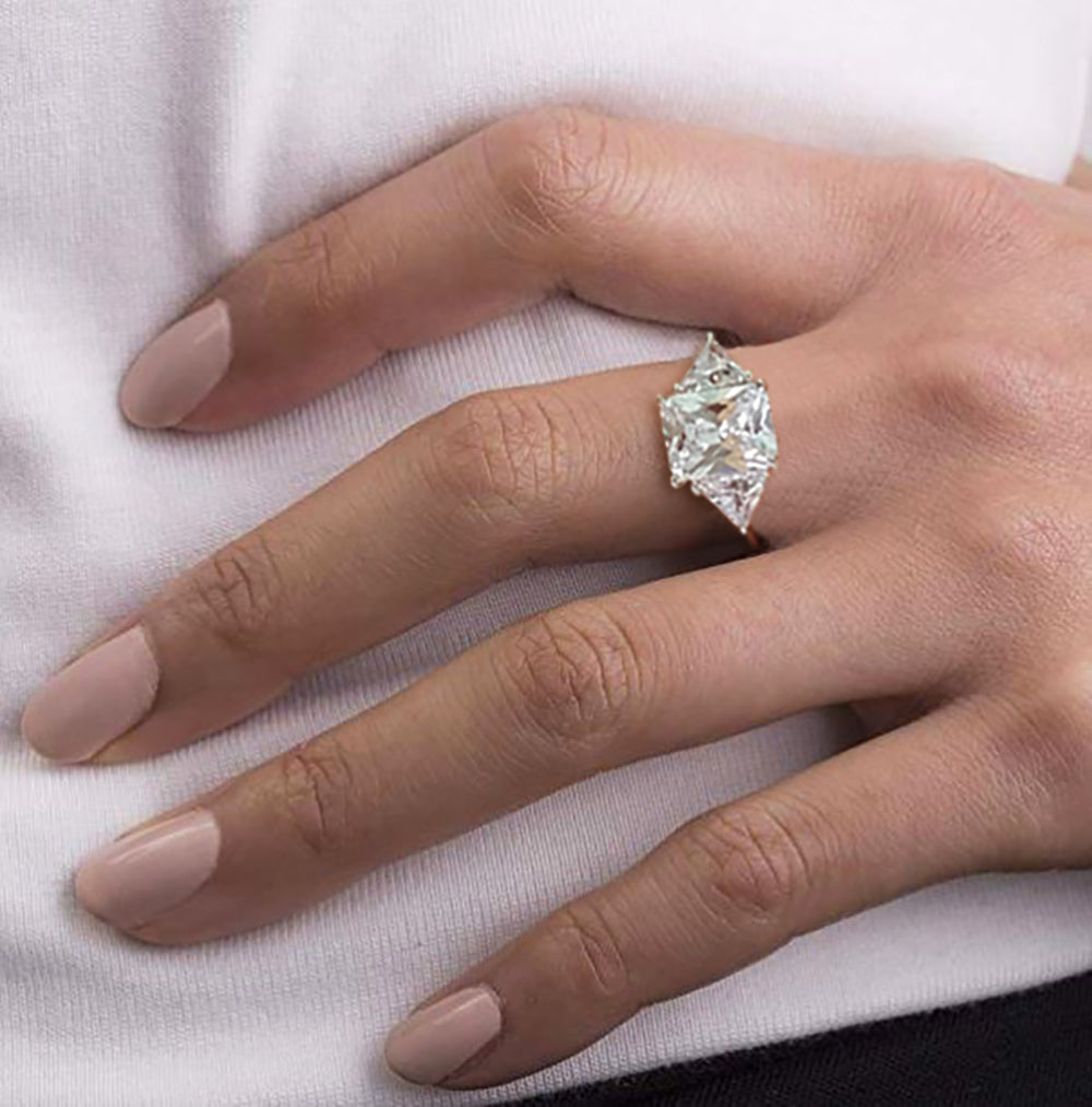 4.5 Carat Radiant Cut Cubic Zirconia Engagement Ring