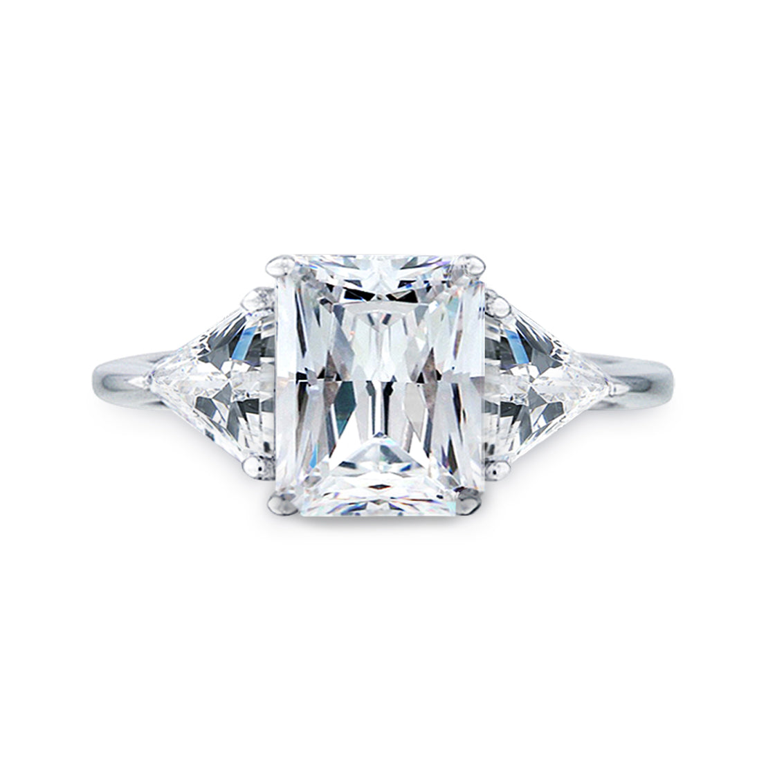 4.5 Carat Radiant Cut Cubic Zirconia Engagement Ring
