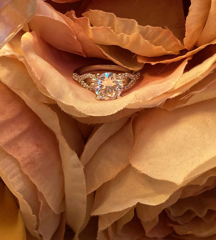 CZ Ribbon Engagement Ring