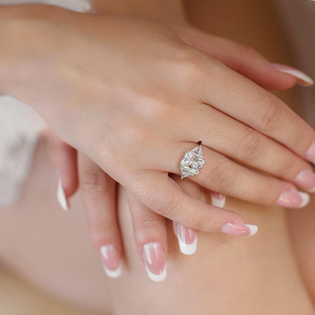 4.5 Carat Radiant Cut Cubic Zirconia Engagement Ring