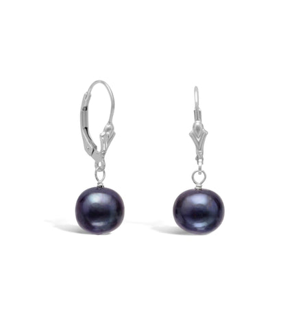 Peacock Cultured Freshwater Pearl Dangle Earrings, 9mm