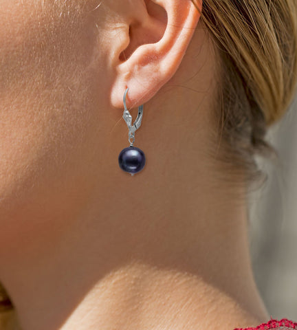 Peacock Cultured Freshwater Pearl Dangle Earrings, 9mm