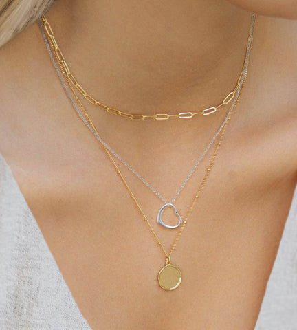 Floating Open Heart Pendant Necklace