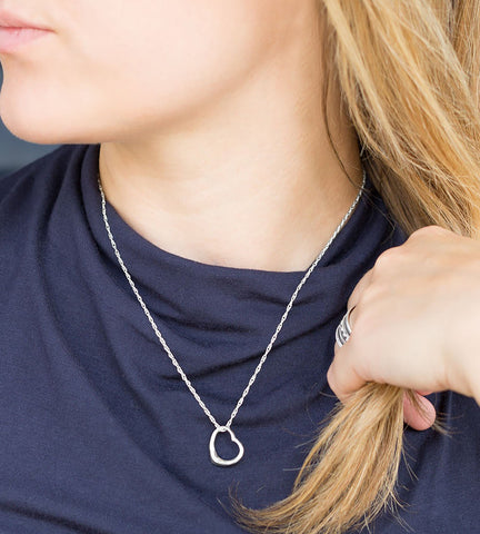 Floating Open Heart Pendant Necklace