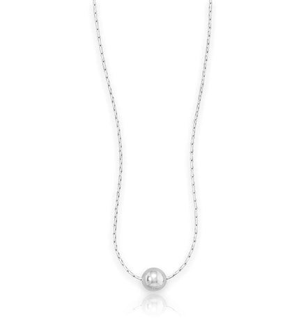 Polished Silver Bead Necklace