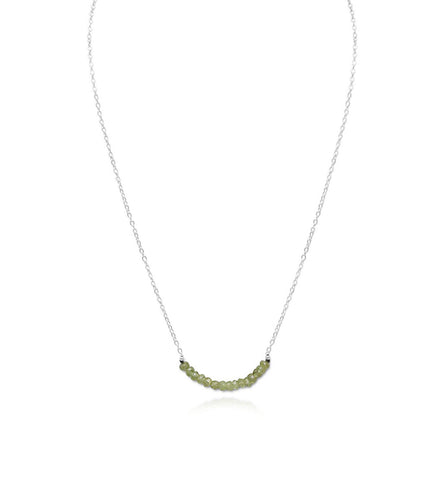 Faceted Peridot Beads August Birthstone Necklace