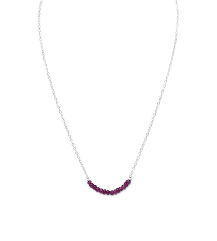 Faceted Corundum Beads July Birthstone Necklace