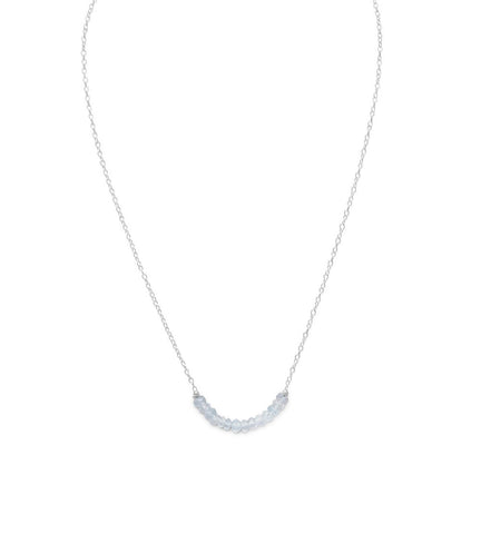 Faceted Aquamarine Beads Necklace