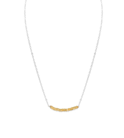 Faceted Citrine Beads November Birthstone Necklace