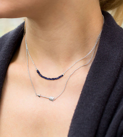 Faceted Iolite Beads Necklace