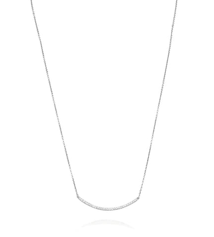 Curved CZ Bar Necklace