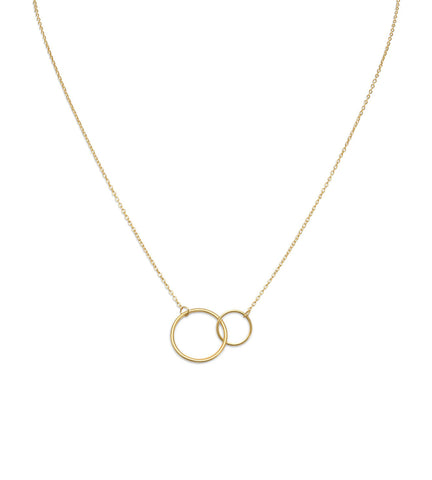 Sterling Silver Circle Link Necklace in 14K Gold Plating