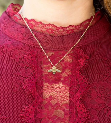 Signity CZ Bee Necklace