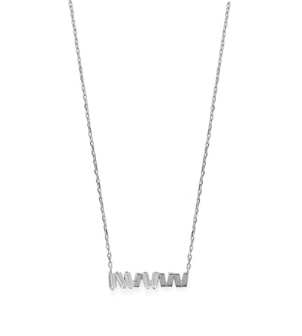 Staggered CZ Bar Pendant Necklace