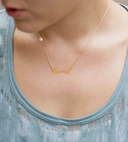 CZ "Loved" Necklace