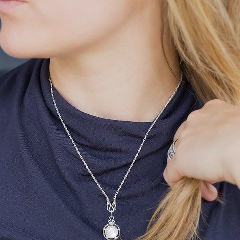 Reversible Lapis & Moonstone Necklace
