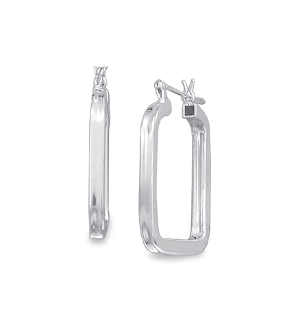 Square Tube Hoop Earrings, 2mm x 24mm