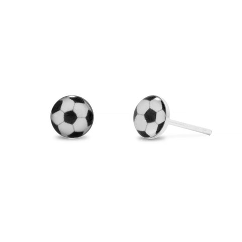 Soccer Ball Earrings, 5mm