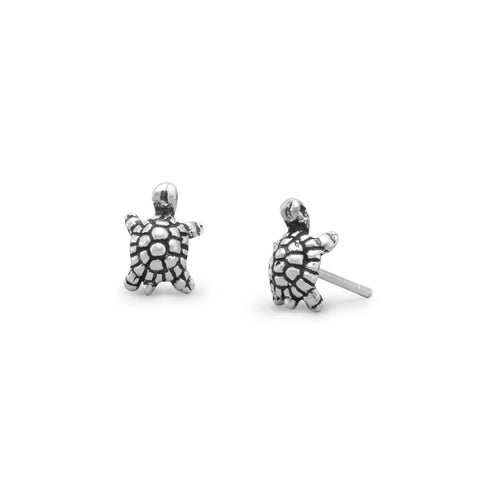Turtle Stud Earrings, 9mm