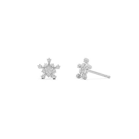 Snowflake CZ Stud Earrings