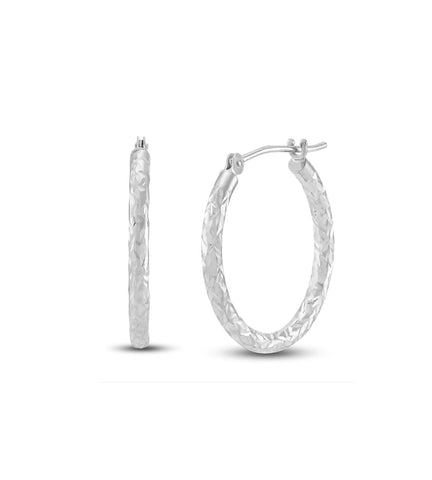 Diamond Cut Hoop Earrings, 20mm