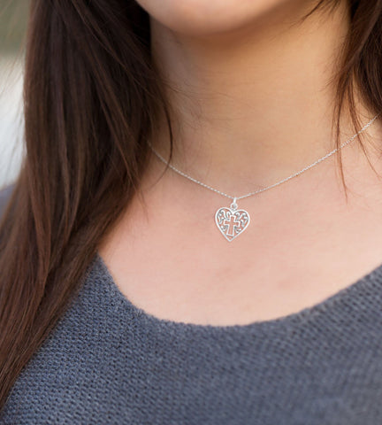 Cross & Heart Silver Charm