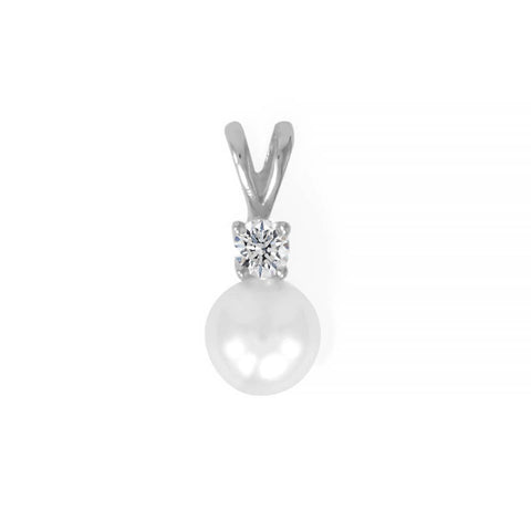 Cultured Freshwater Pearl & CZ Slide Pendant