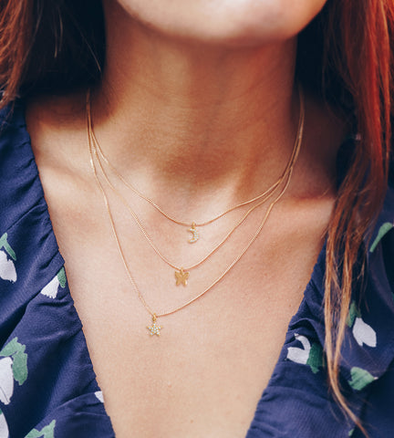 14K Gold Plated Sterling Silver Charm Gift Set, 5pcs