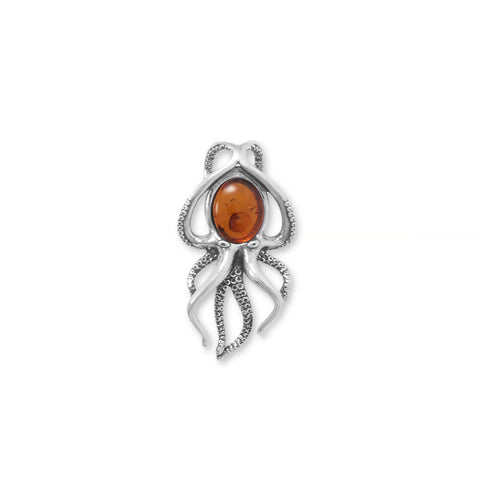 Baltic Amber Octopus Slide Pendant