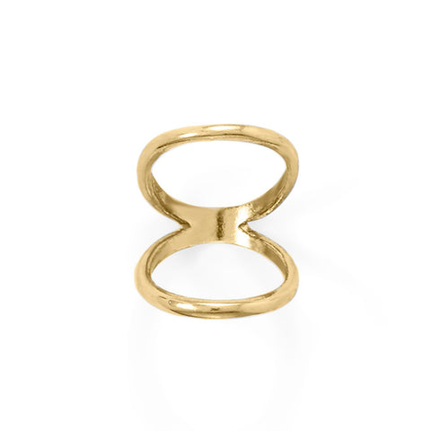 Double Band Knuckle Ring in Gold Finish