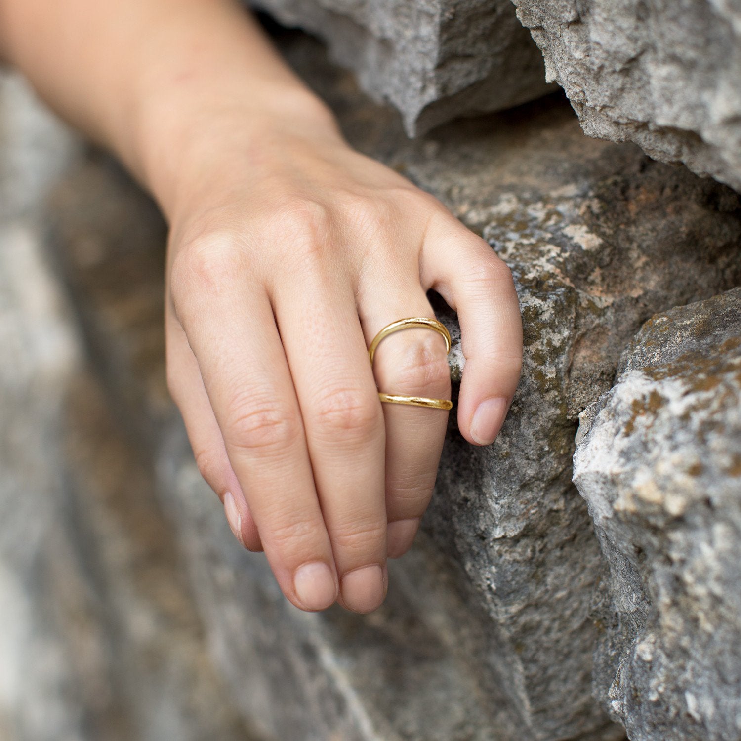 Leah Double-band Ring • White Diamond – Erica Leal Jewellery