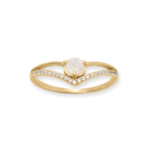 CZ and Rainbow Moonstone 