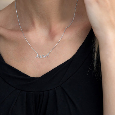 Mom Script Necklace