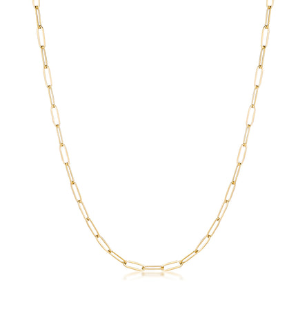 Gold Plated Paperclip Chain Necklaces