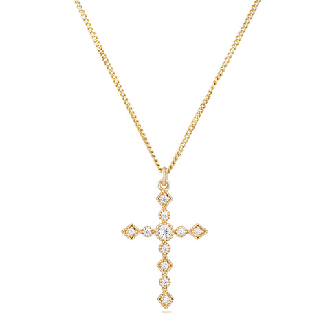 CZ Cross Pendant Necklace