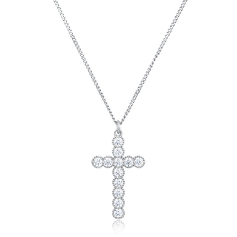 CZ Cross Pendant Necklace