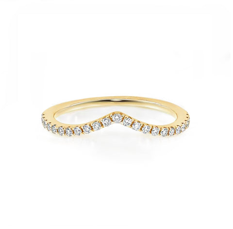 18K Gold Plated Chevron CZ Ring