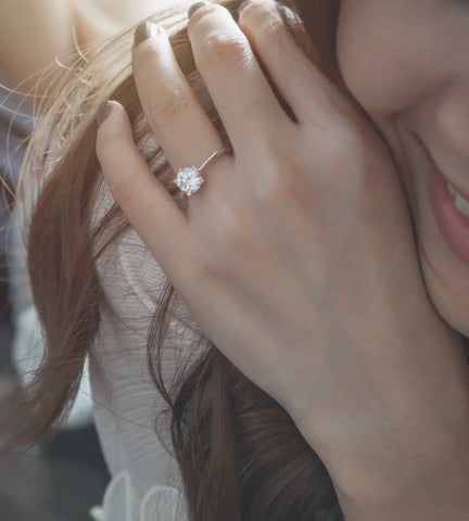 1 Carat CZ Solitaire Engagement Ring