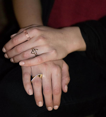 Uncoated Solid Diamond-Cut Copper Ring